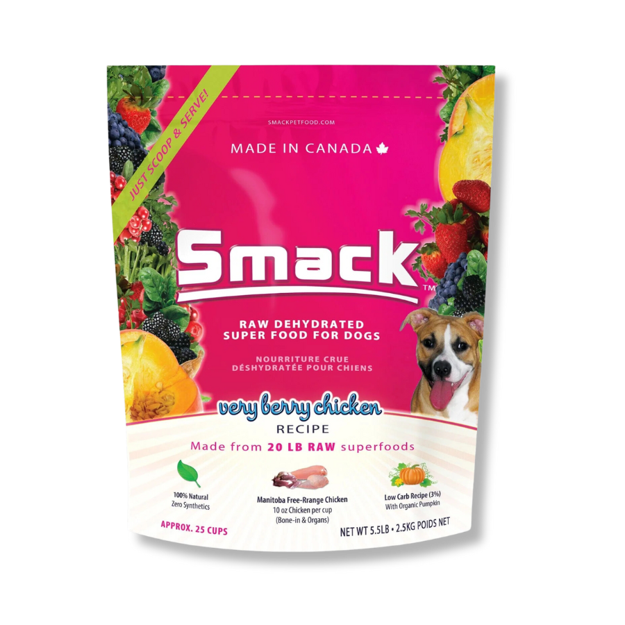 Smack Very Berry Chicken Raw Dehydrated Food for Dogs