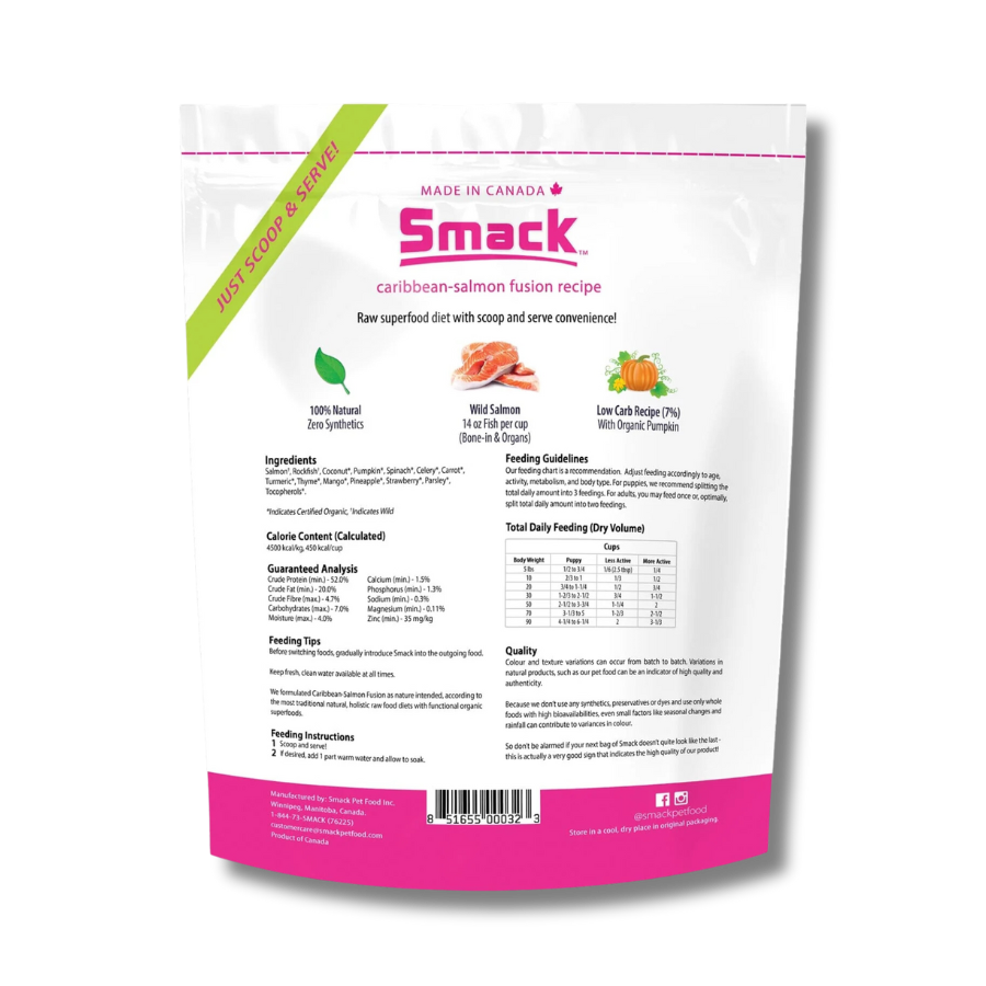 Smack Caribbean-Salmon Fusion Raw Dehydrated Food for Dogs