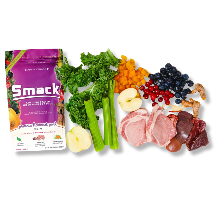 Smack Prairie Harvest Pork Raw Dehydrated Food for Dogs