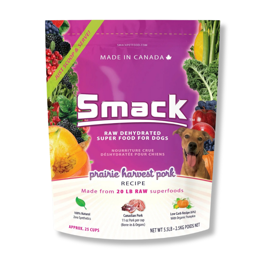 Smack Prairie Harvest Pork Raw Dehydrated Food for Dogs