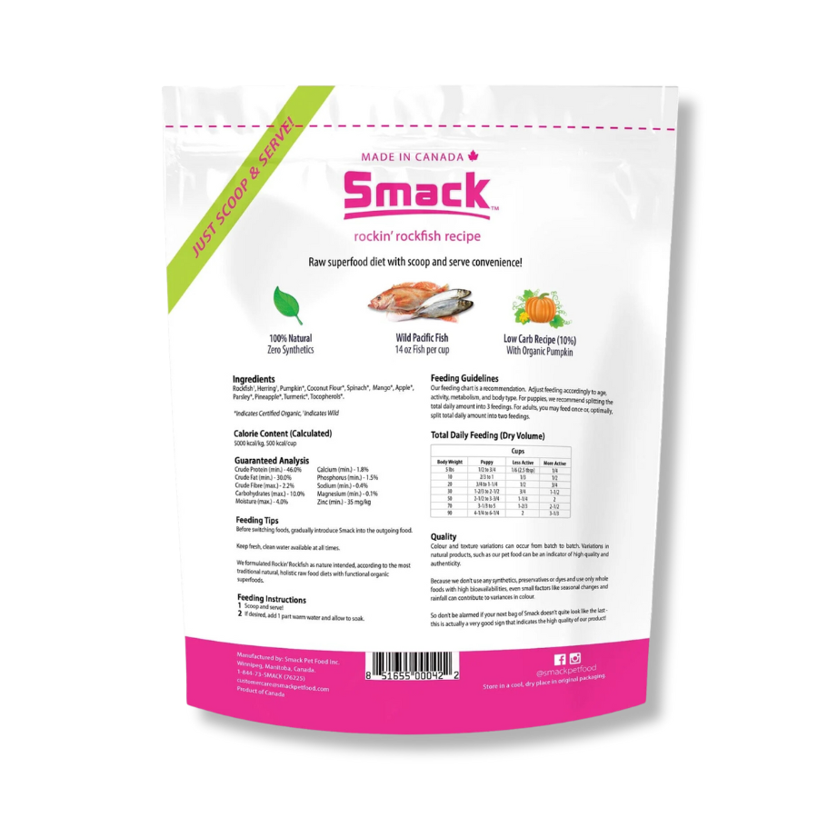 Smack Rockin' Rockfish Raw Dehydrated Food for Dogs