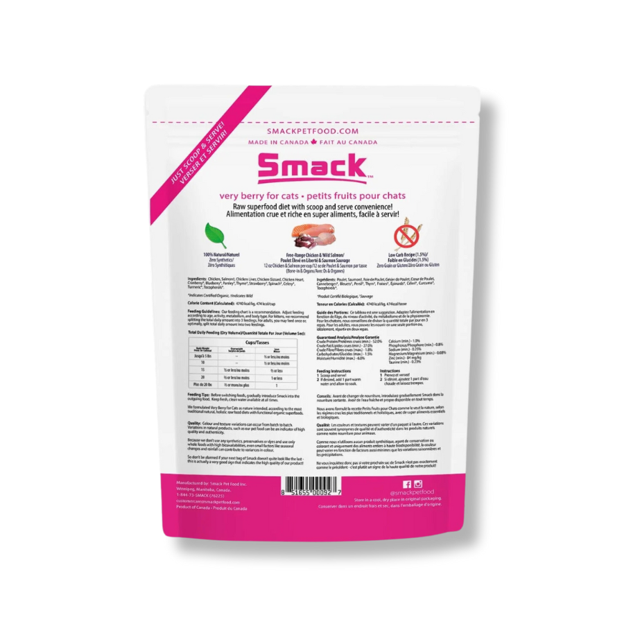 Smack Very Berry Chicken Dehydrated Raw Cat Food - 8.8 oz