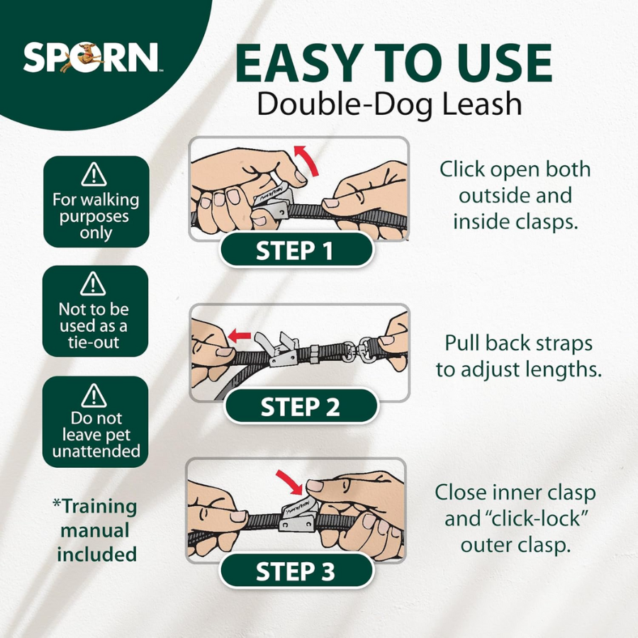 Sporn Double Dog Leash - Medium/Large