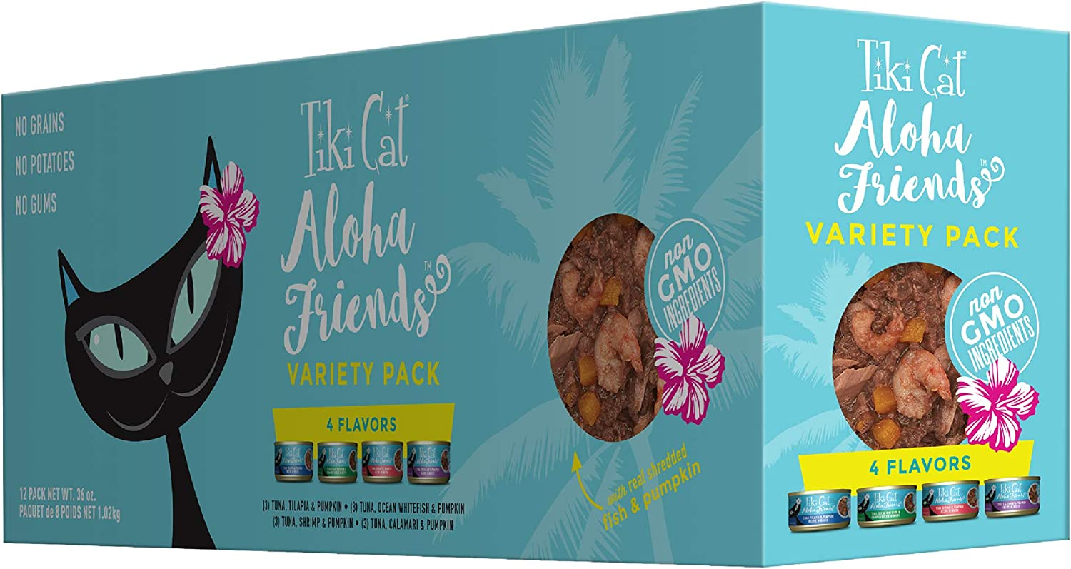 TikiCat Aloha Friends Grain-Free Variety Pack - 3 oz (12 Pack)