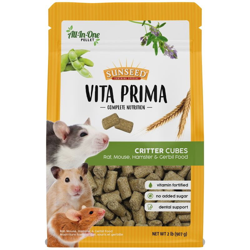 VitaKraft Sunseed Vita Prima Critter Cubes Food - 2 lbs