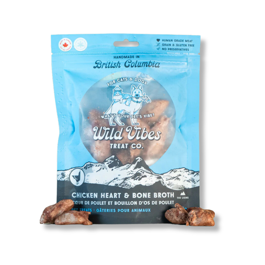 Wild Vibes Treat Co. Chicken Heart and Bone Broth Treats - 68 g