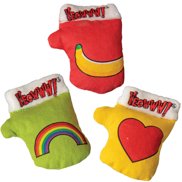 Yeowww! Catnip Kitten Mittens - 3 Pack