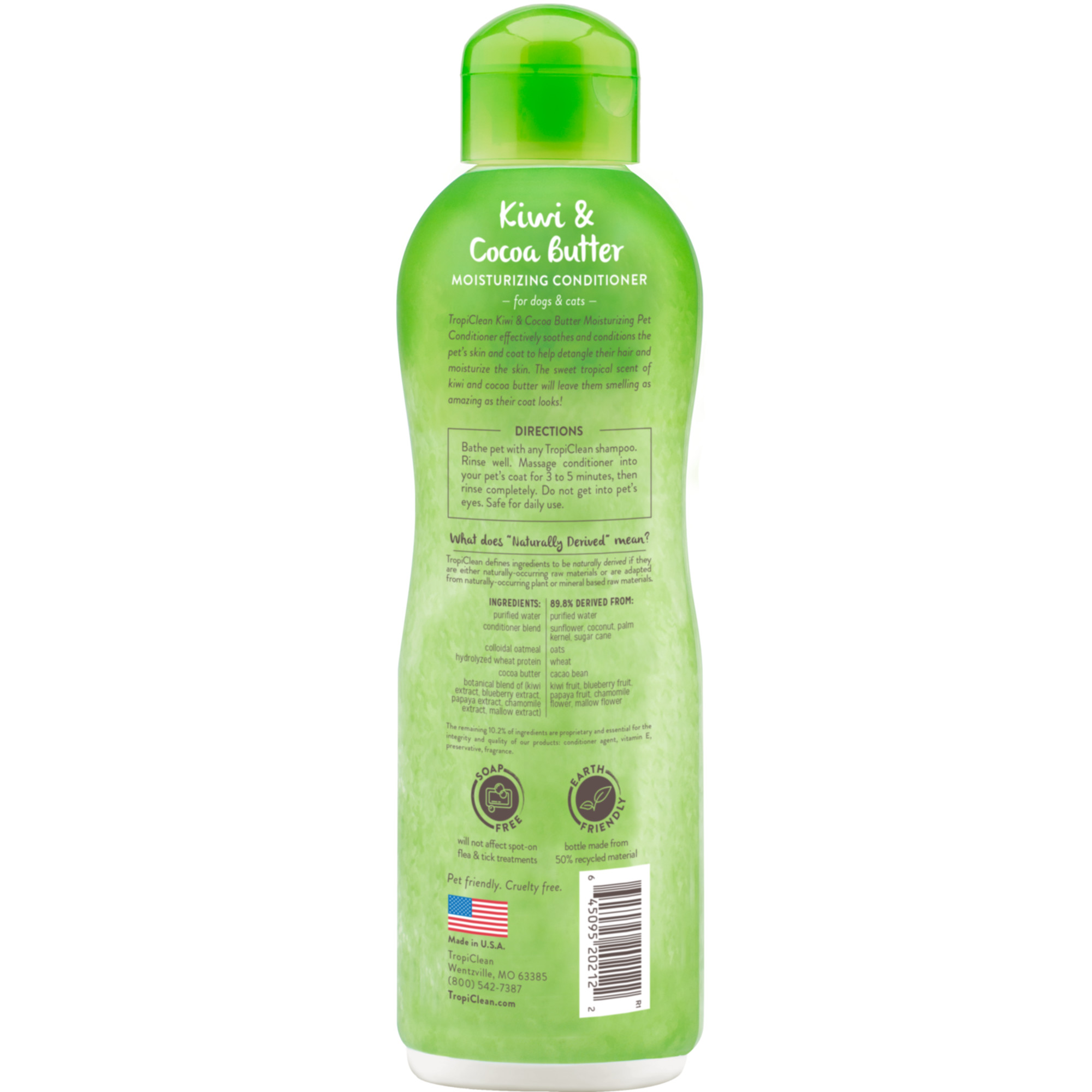 TropiClean Kiwi and Cocoa Butter Conditioner - 20 oz